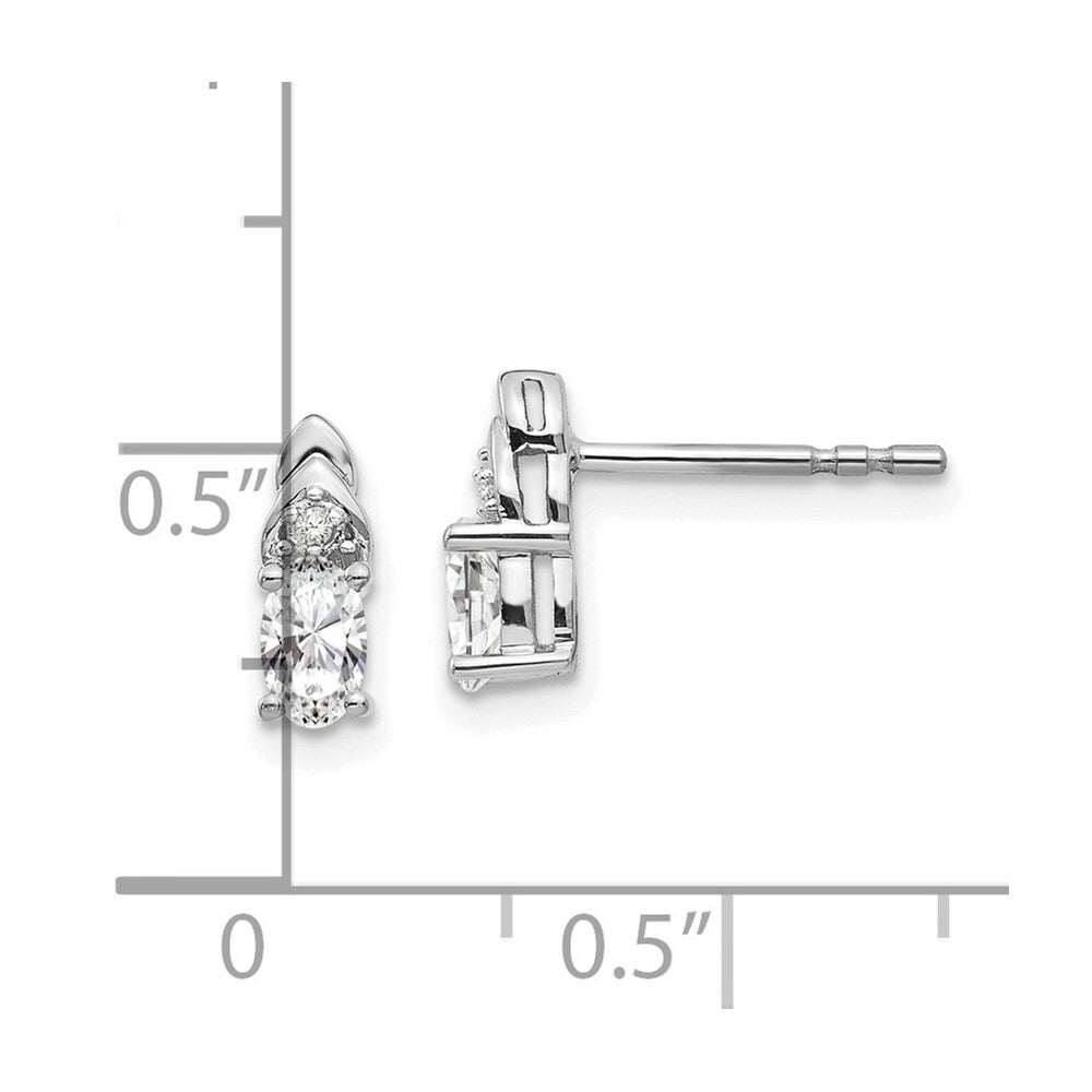14k White Gold White Topaz Diamond Earring with Diamond Accent, 0.56-Carat Gemweight