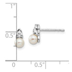 Load image into Gallery viewer, 14k White Gold Genuine Freshwater Cultured Pearl Diamond Earring with Diamond Accent, 0.3-Carat Gemweight
