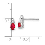 Load image into Gallery viewer, 14k White Gold Ruby Diamond Earring with Diamond Accent, 0.53-Carat Gemweight
