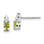 Load image into Gallery viewer, 14k White Gold Peridot Diamond Earring with Diamond Accent, 0.47-Carat Gemweight
