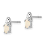 Load image into Gallery viewer, 14k White Gold Opal Diamond Earring with Diamond Accent, 0.36-Carat Gemweight
