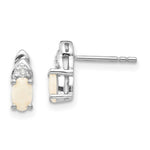 Load image into Gallery viewer, 14k White Gold Opal Diamond Earring with Diamond Accent, 0.36-Carat Gemweight
