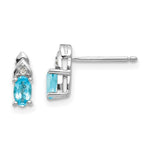 Load image into Gallery viewer, 14k White Gold Blue Topaz Diamond Earring with Diamond Accent, 0.63-Carat Gemweight
