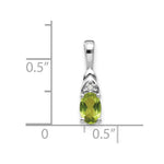 Load image into Gallery viewer, 14K White Gold 1/2-Carat Oval Peridot and Diamond Pendant
