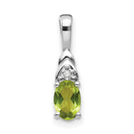 Load image into Gallery viewer, 14K White Gold 1/2-Carat Oval Peridot and Diamond Pendant
