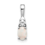 Load image into Gallery viewer, 14K White Gold 1/4-Carat Opal and Diamond Pendant
