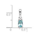 Load image into Gallery viewer, 14K White Gold 1/2-Carat Oval Blue Topaz and Diamond Pendant
