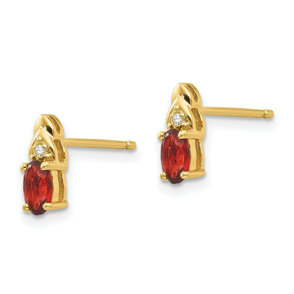 14K Diamond & Garnet Earrings