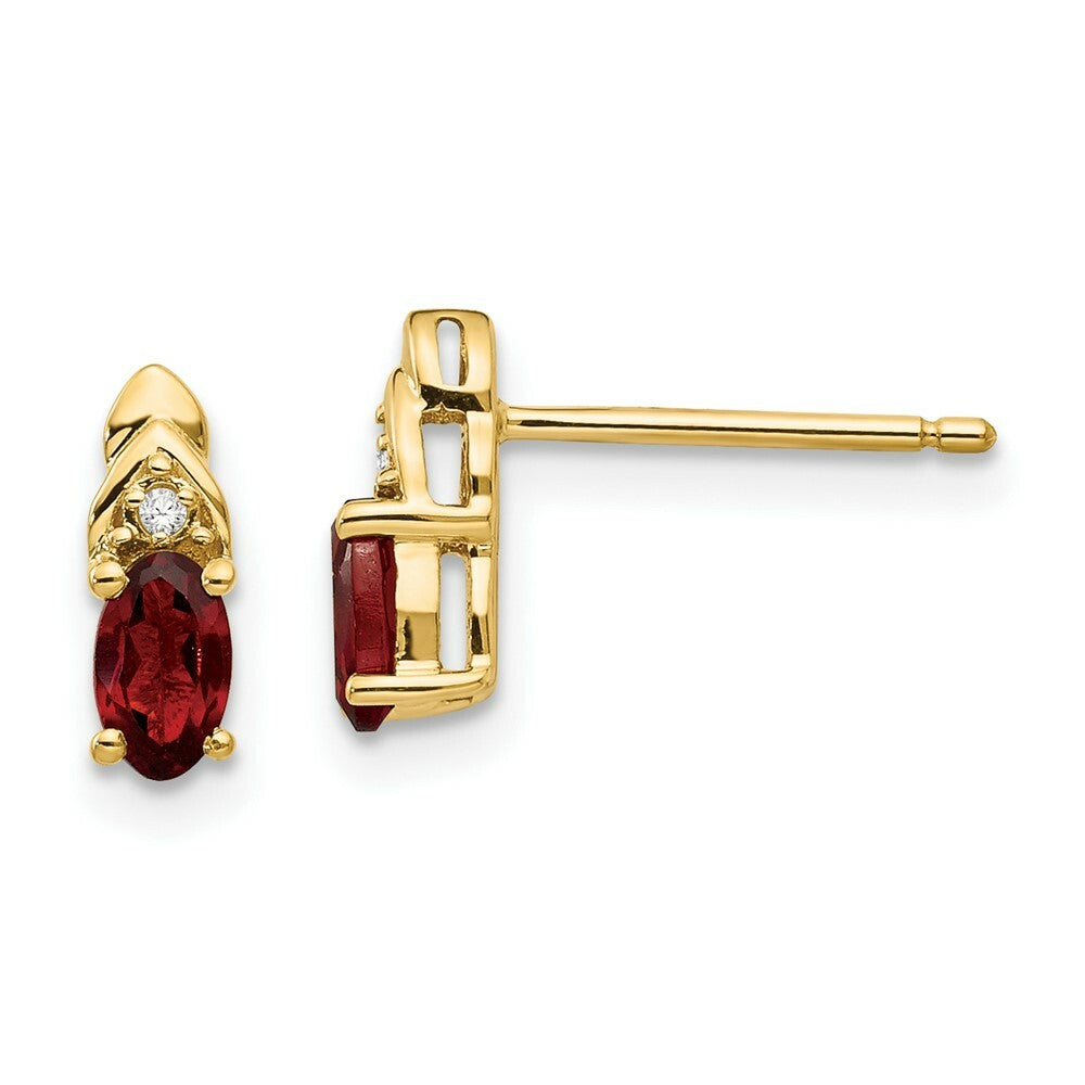 14K Diamond & Garnet Earrings