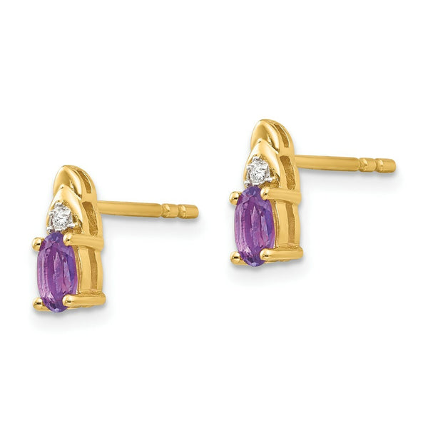 14K Diamond & Amethyst Earrings