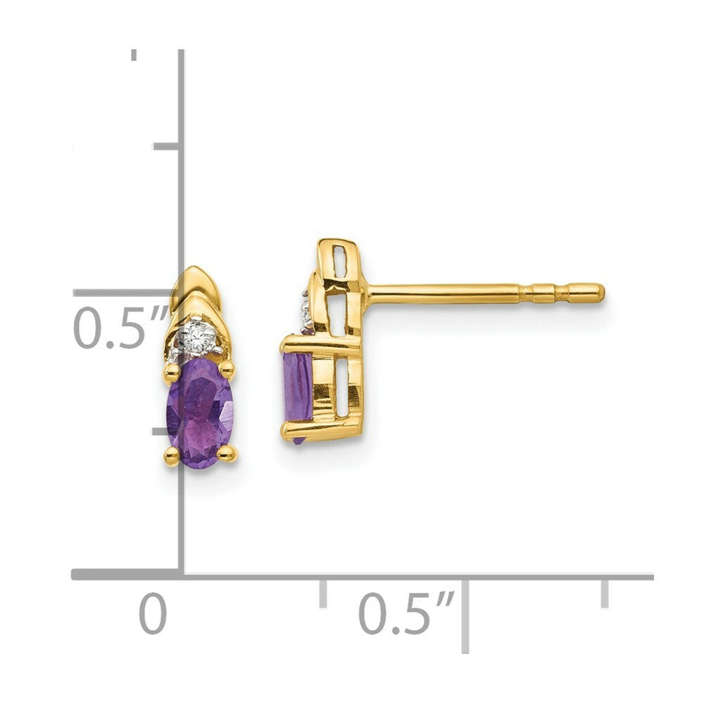 14K Diamond & Amethyst Earrings