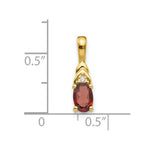 Load image into Gallery viewer, 14K Yellow Gold Diamond &amp; 0.57-Carat Oval Garnet Pendant
