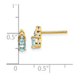 Load image into Gallery viewer, 14K Diamond &amp; Aquamarine Earrings
