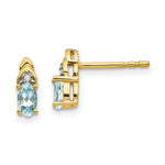 Load image into Gallery viewer, 14K Diamond &amp; Aquamarine Earrings
