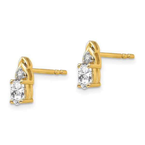 14K Diamond & White Topaz Earrings
