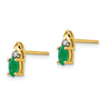Load image into Gallery viewer, 14K Diamond &amp; Emerald Earrings
