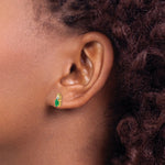 Load image into Gallery viewer, 14K Diamond &amp; Emerald Earrings
