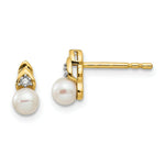 Load image into Gallery viewer, 14K Diamond &amp; Freshwater Cultured Pearl Earrings
