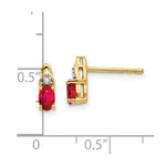 Load image into Gallery viewer, 14K Diamond &amp; Ruby Earrings
