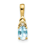 Load image into Gallery viewer, 14K Yellow Gold Diamond &amp; 0.38-Carat Oval Aquamarine Pendant
