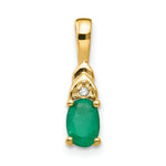 Load image into Gallery viewer, 14K Yellow Gold Diamond &amp; 0.40-Carat Oval Emerald Pendant
