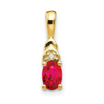 Load image into Gallery viewer, 14K Yellow Gold Diamond &amp; 1/2-Carat Oval Ruby Pendant
