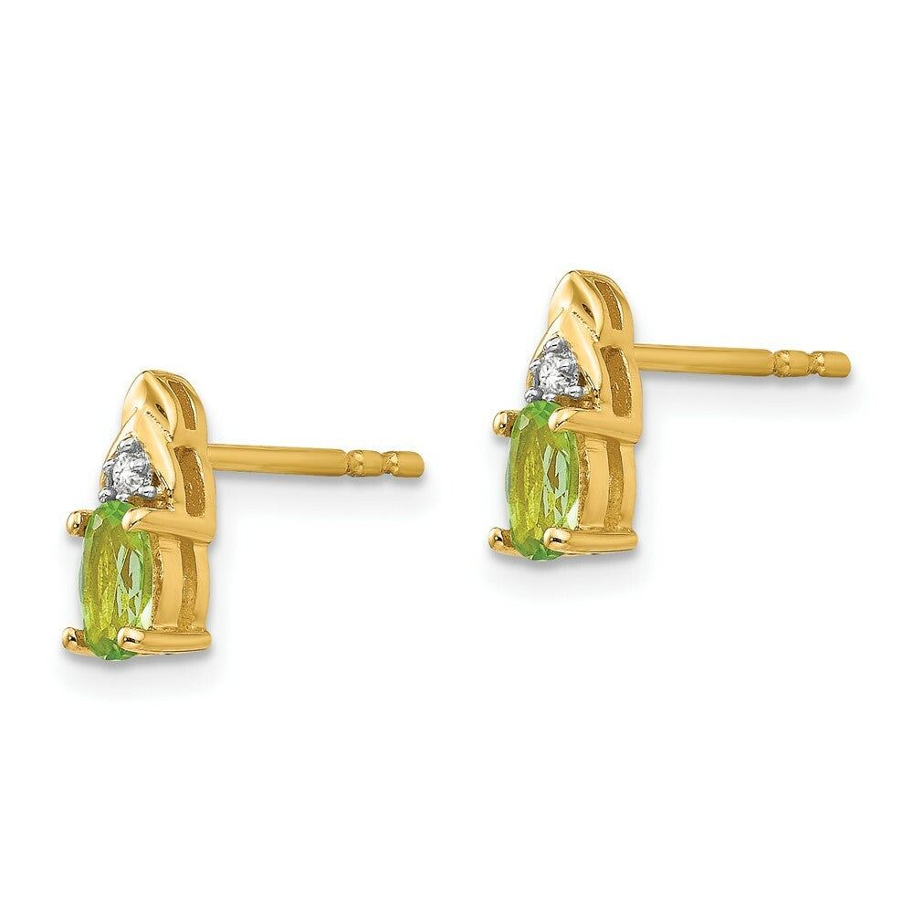 14K Diamond & Peridot Earrings