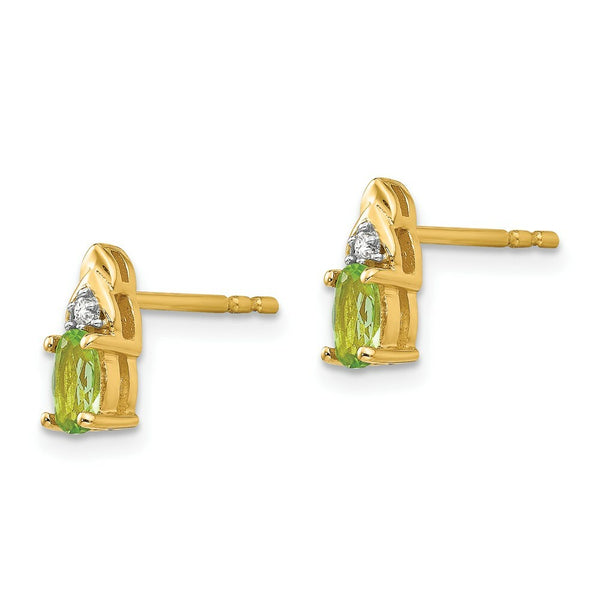 14K Diamond & Peridot Earrings