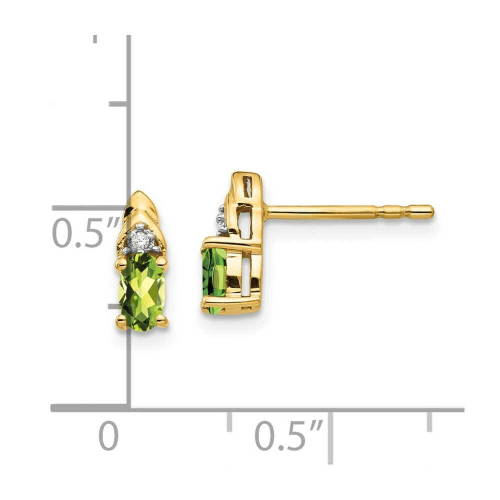 14K Diamond & Peridot Earrings