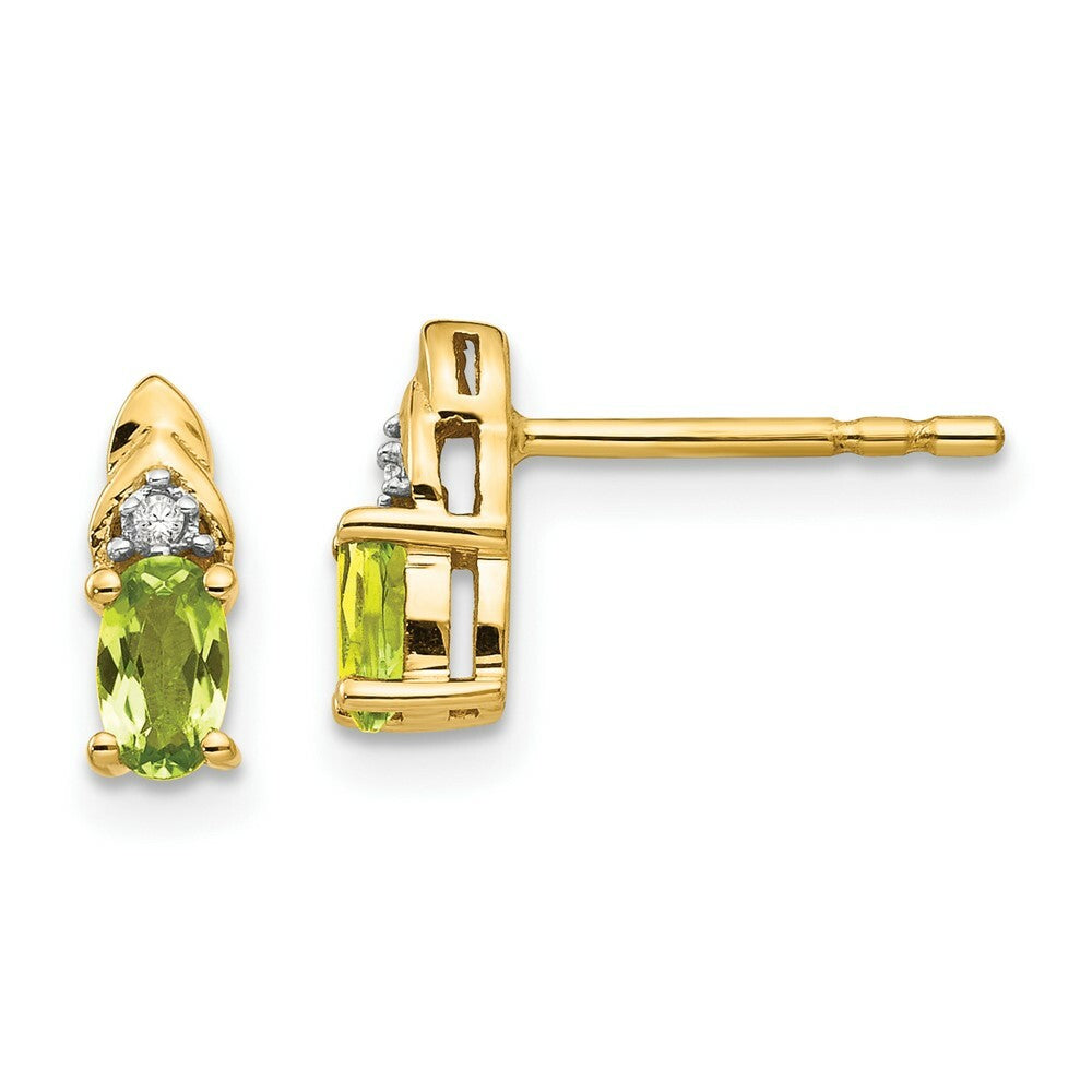 14K Diamond & Peridot Earrings