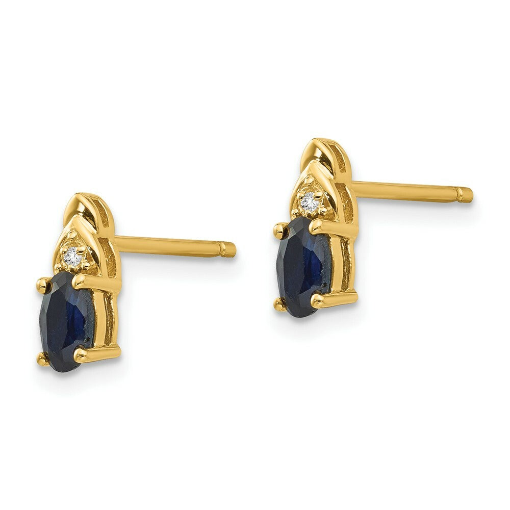 14K Diamond & Sapphire Earrings
