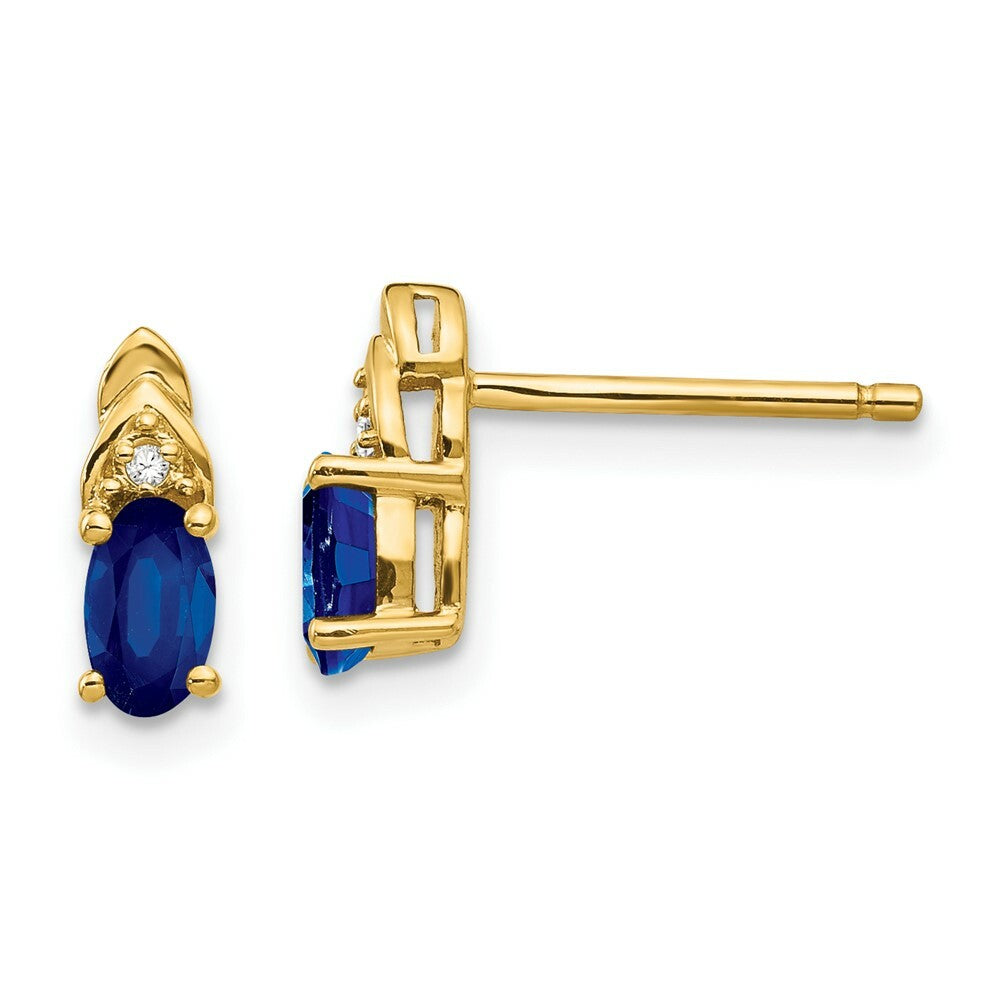 14K Diamond & Sapphire Earrings
