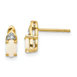 Load image into Gallery viewer, 14K Diamond &amp; Opal Earrings
