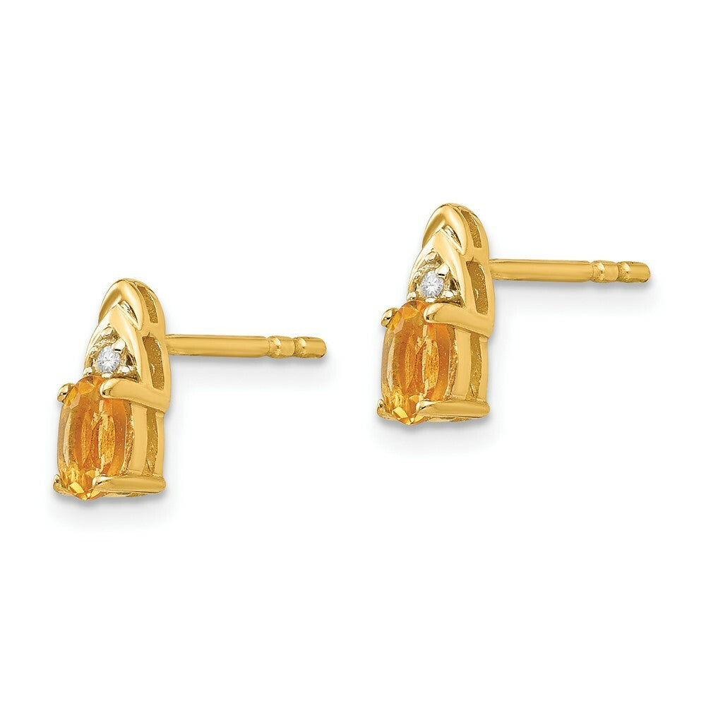 14K Diamond & Citrine Earrings