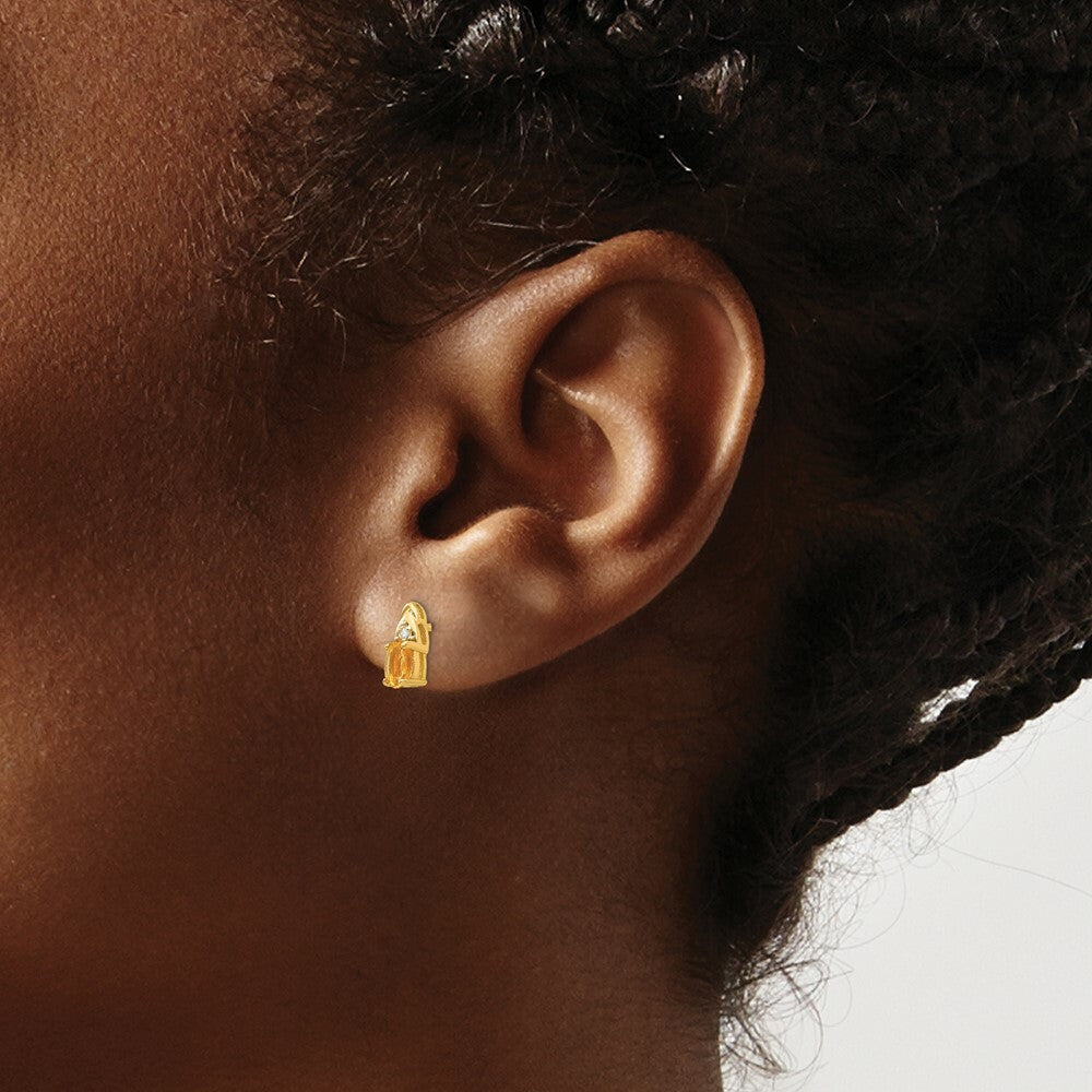 14K Diamond & Citrine Earrings