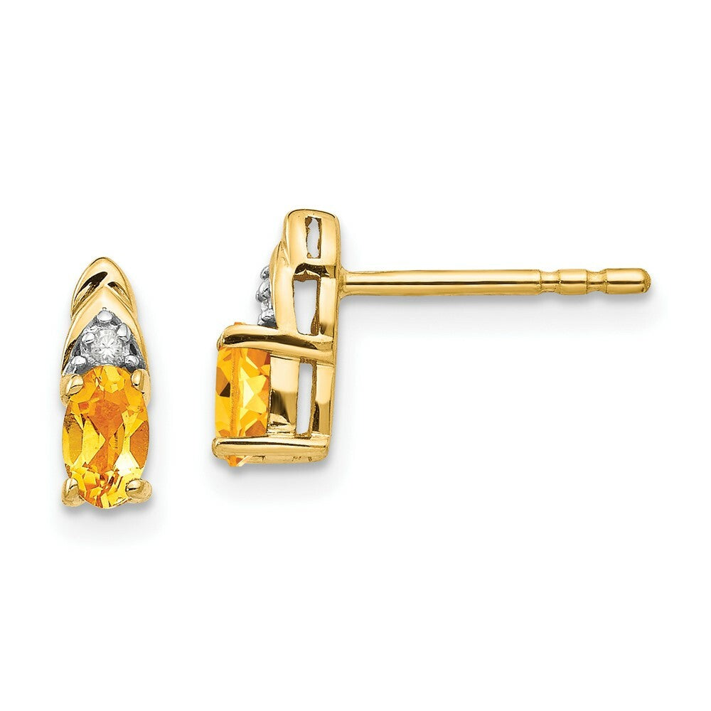 14K Diamond & Citrine Earrings
