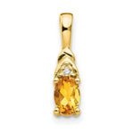 Load image into Gallery viewer, 14K Yellow Gold Diamond &amp; 0.41-Carat Oval Citrine Pendant
