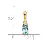 Load image into Gallery viewer, 14K Yellow Gold Diamond &amp; 0.64-Carat Oval Blue Topaz Pendant

