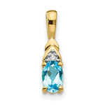 Load image into Gallery viewer, 14K Yellow Gold Diamond &amp; 0.64-Carat Oval Blue Topaz Pendant
