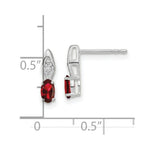 Load image into Gallery viewer, 14K White Gold Garnet Diamond Earrings
