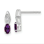 Load image into Gallery viewer, 14K White Gold Amethyst Diamond Earrings
