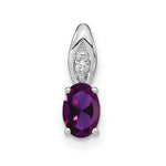 Load image into Gallery viewer, 14K White Gold 0.42-Carat Oval Amethyst Diamond Pendant
