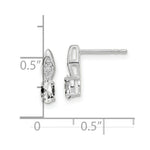 Load image into Gallery viewer, 14K White Gold Oval White Topaz Diamond Acdent Earrings
