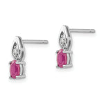 Load image into Gallery viewer, 14K White Gold Ruby Diamond Earrings
