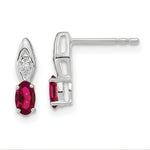 Load image into Gallery viewer, 14K White Gold Ruby Diamond Earrings
