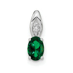 Load image into Gallery viewer, 14K White Gold 0.54-Carat Oval Emerald Diamond Pendant
