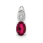 Load image into Gallery viewer, 14K White Gold 3/4-Carat Oval Ruby Diamond Pendant
