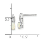 Load image into Gallery viewer, 14K White Gold Opal Diamond Earrings
