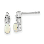 Load image into Gallery viewer, 14K White Gold Opal Diamond Earrings
