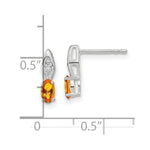 Load image into Gallery viewer, 14K White Gold Citrine Diamond Earrings
